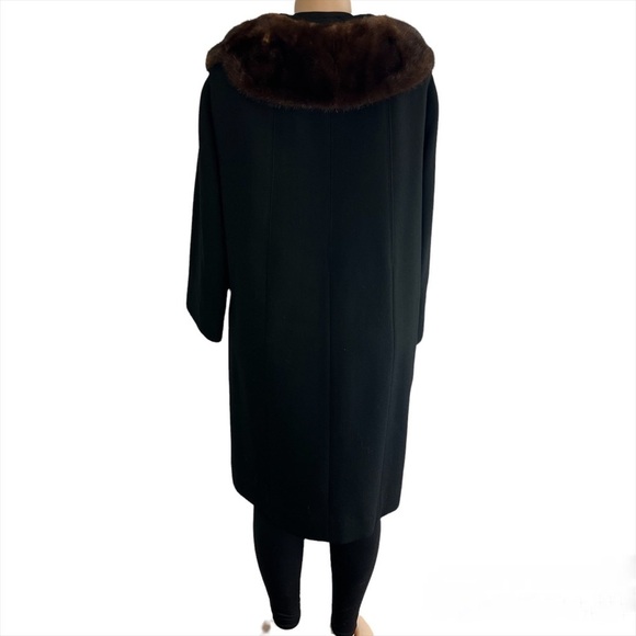Black With Fur Trim Pea Coat - Picture 4 of 6